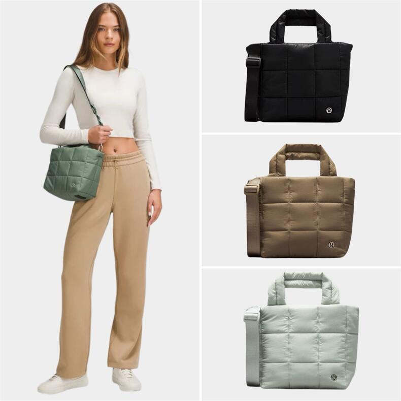  5L Lululemon shoulder crossbody bag lulu's new Quilted Grid women's crossbody handbag soft puff bag 