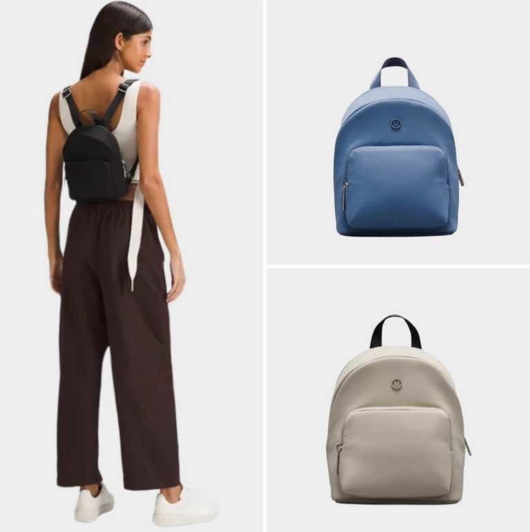 4L lululemon mini backpack high-density knitted nylon, waterproof and wipeable backpack, school bag