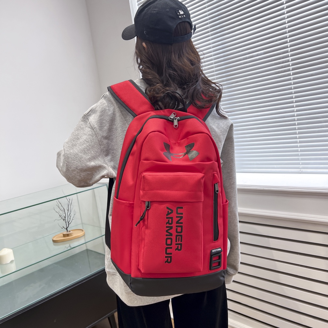 Under Armour Large Capacity Leisure Travel Backpack Men and Women Outdoor Sports Backpack Fashion Trend Campus High School Student Backpack