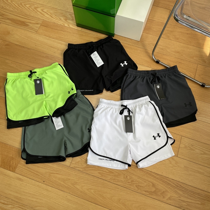Under Armour fitness shorts unisex fake two-piece sports three-quarter quick-drying anti-exposure breathable running training