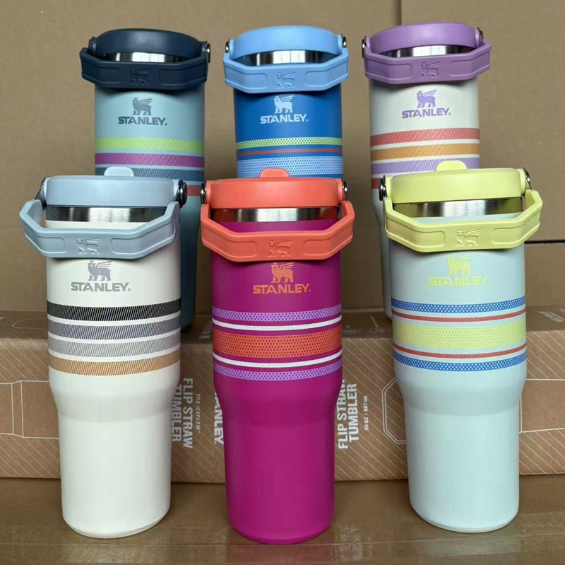 30oz STANLEY hand cup, car cup, stainless steel handle lid, straw cup
