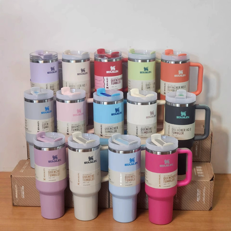 40oz 2nd generation Stanley car cup solid color thermos cup handle Stanley 40oz Big Mac Ice Cup straw cup
