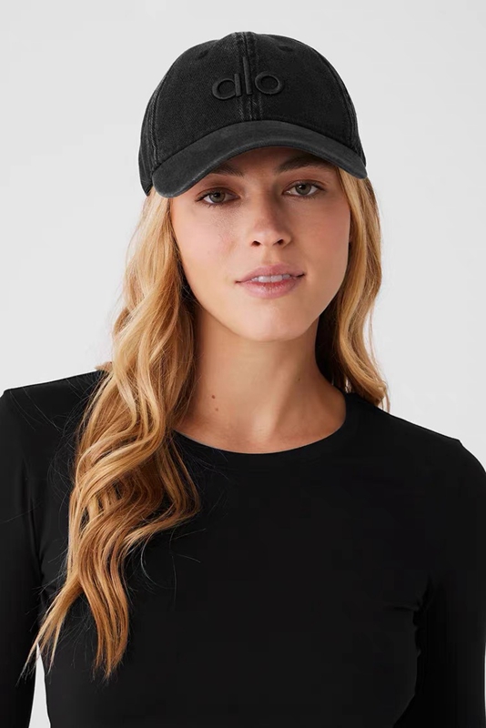 alo yoga baseball cap with embroidered letters, star-style cap, versatile sunscreen and washable hat for men and women