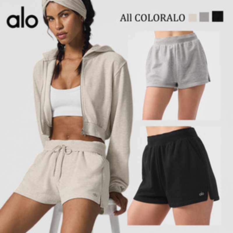 Alo American hot pants new style fitness shorts European and American sports high waist leisure comfortable elastic waist loose female style
