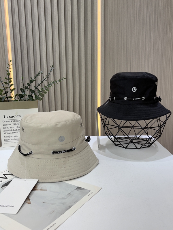 LULU2025 latest couple drawstring bucket hat, can be worn inside or outside.