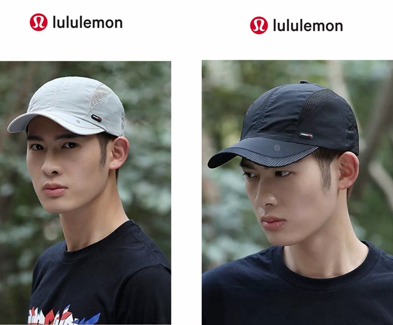 LULU2025 upgraded LULU couple style fake two-piece mesh baseball cap 