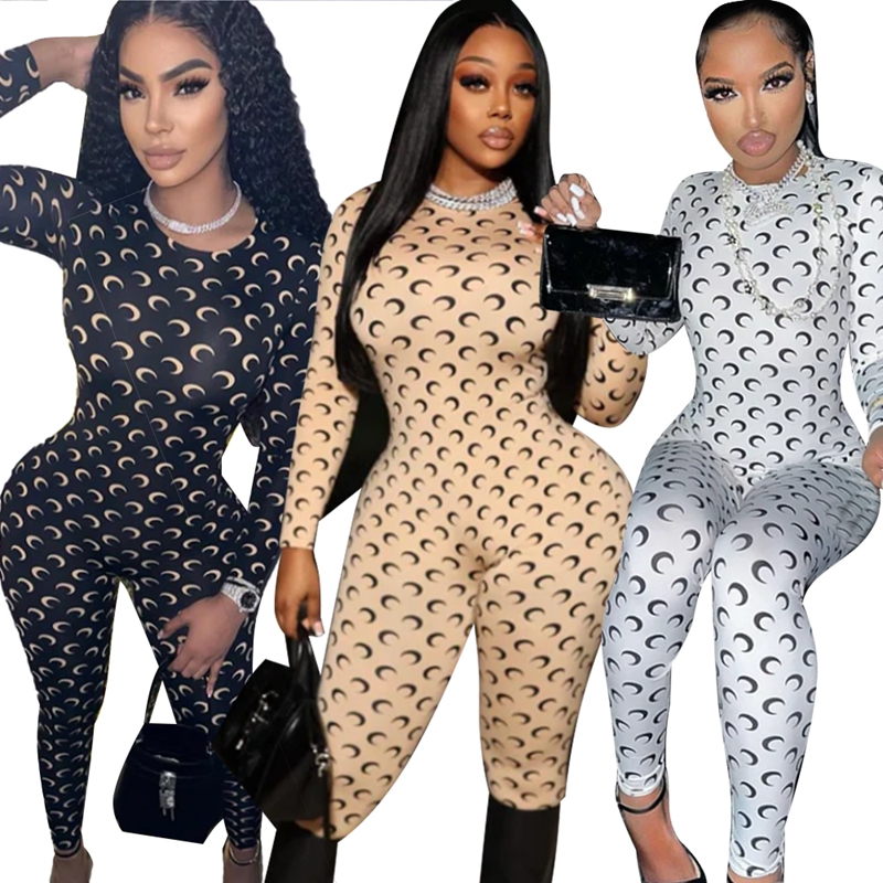 European Women's Clothing with Moon Print Tights 