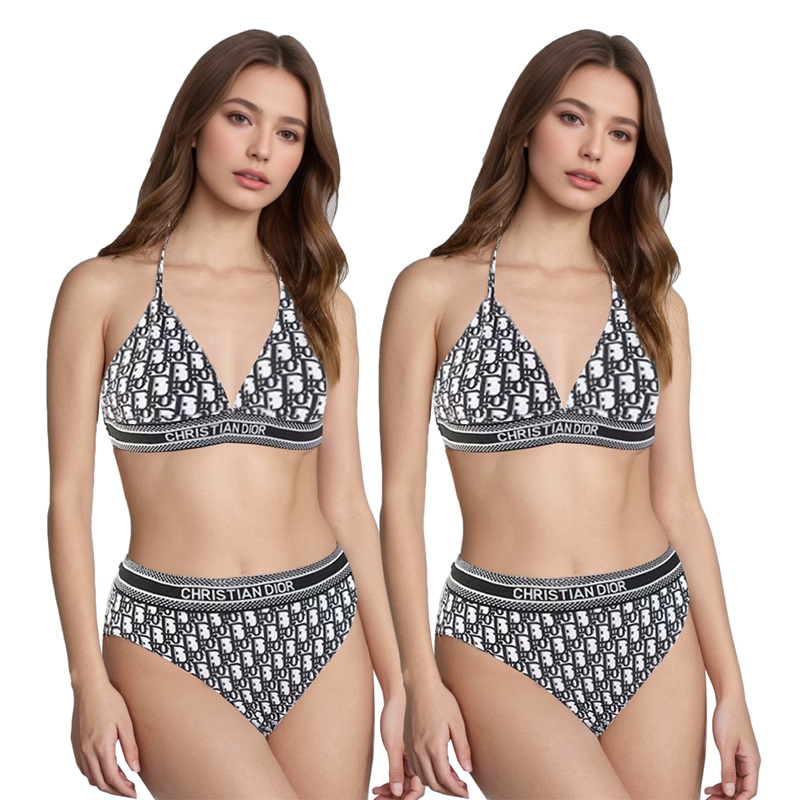 Dior Sleeveless Split Print Bikini 